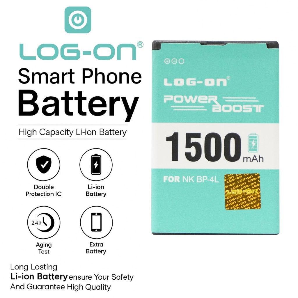 LOG ON BATERAI NOKIA 4L / POLYTRON C24E BATRE POWER BOOST BATTERY E63 E64 E71 E72 E61I E90 N97