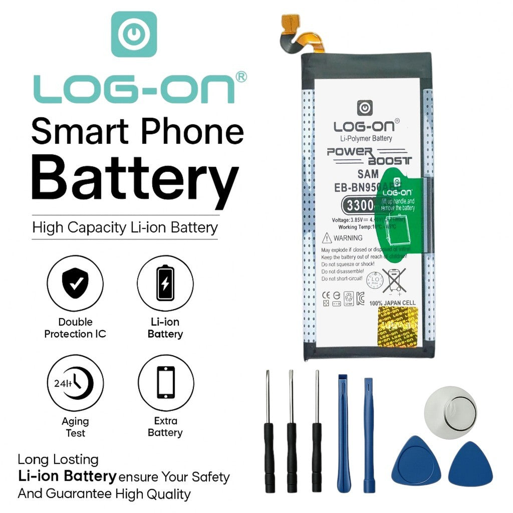 Baterai Log On EB-BN950ABA Untuk Samsung Note 8 N950 3300mAh Original Battery Batre 1 Tahun Garansi