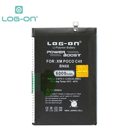 Log On - BN66 Poco C40 BN-66 Power Boost Original Battery Baterai Batre