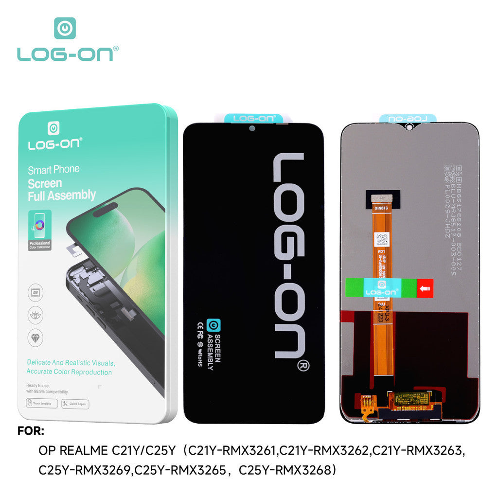 LOG-ON LCD FOR REALME C21Y / C25Y HD+ FULLSET ORIGINAL OEM free lem