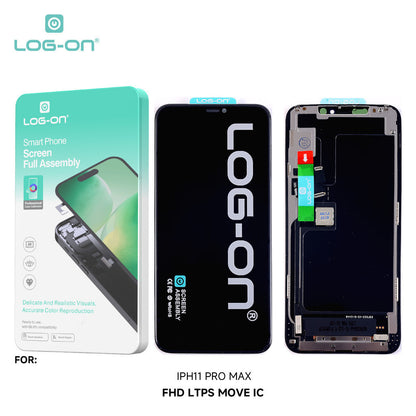 LOG-ON LCD FOR IPH 11 / 11 PRO / 11 PRO MAX FHD LTPS MOVE IC FULLSET TOUCHSCREEN OEM free lem