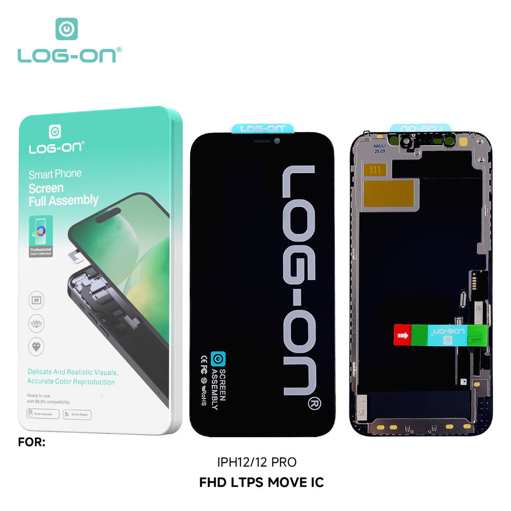 LOG-ON LCD FOR IPHONE 12 / 12 PRO / 12 PRO MAX FHD LTPS MOVE IC FULLSET TOUCHSCREEN ORIGINAL OEM