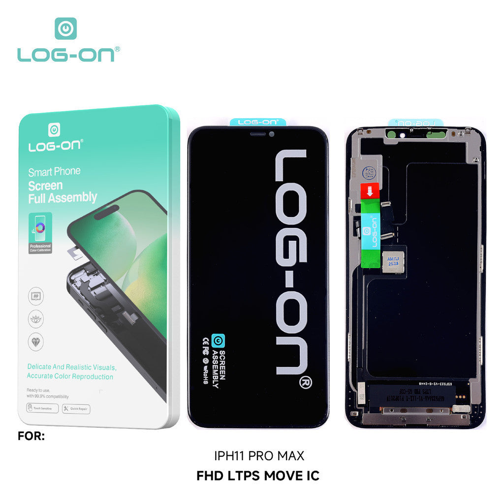 LOG-ON LCD FOR IPH 11 / 11 PRO / 11 PRO MAX FHD LTPS MOVE IC FULLSET TOUCHSCREEN OEM free lem