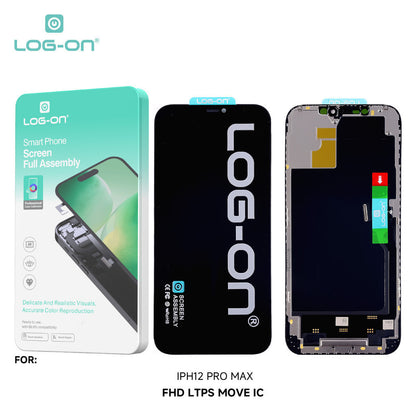 LOG-ON LCD UNTUK IPH 12 / 12 PRO / 12 PRO MAX FHD LTPS MOVE IC FULLSET TOUCHSCREEN ORIGINAL OEM free lem