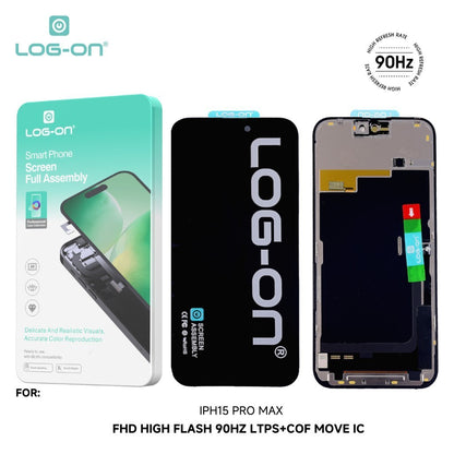 LOG-ON LCD FOR IPHONE 15 / 15 PRO / 15 PRO MAX / 15 PLUS FHD LTPS MOVE IC FULLSET TOUCHSCREEN OEM