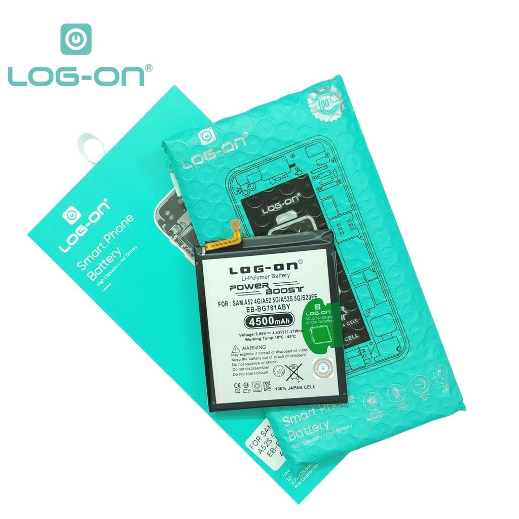 Baterai Log On EB-BG781ABY Untuk Samsung A52 / A52s / S20 FE Power Boost - Kapasitas 4500mAh Original Battery Batre - 1 Tahun Garansi