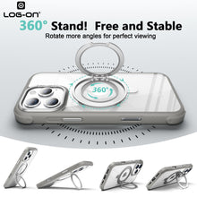 LOG ON Magsafe Armor Case For IPHONE Series-360 Metal Kickstand, Military Grade Premium Case