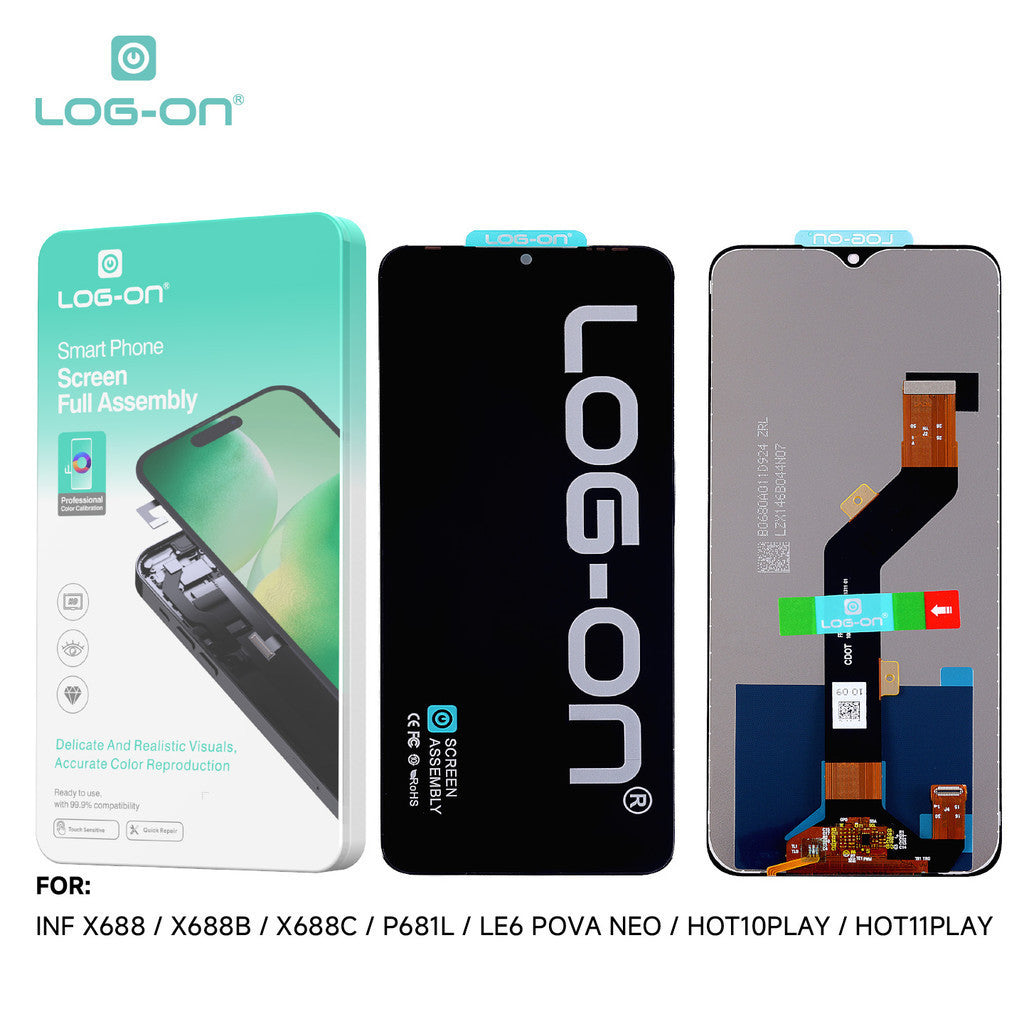 LOG-ON LCD FOR INFINIX HOT 10 PLAY / X688 / X688B / X688C / HOT 11 PLAY HD+ FULLSET ORIGINAL OEM free lem