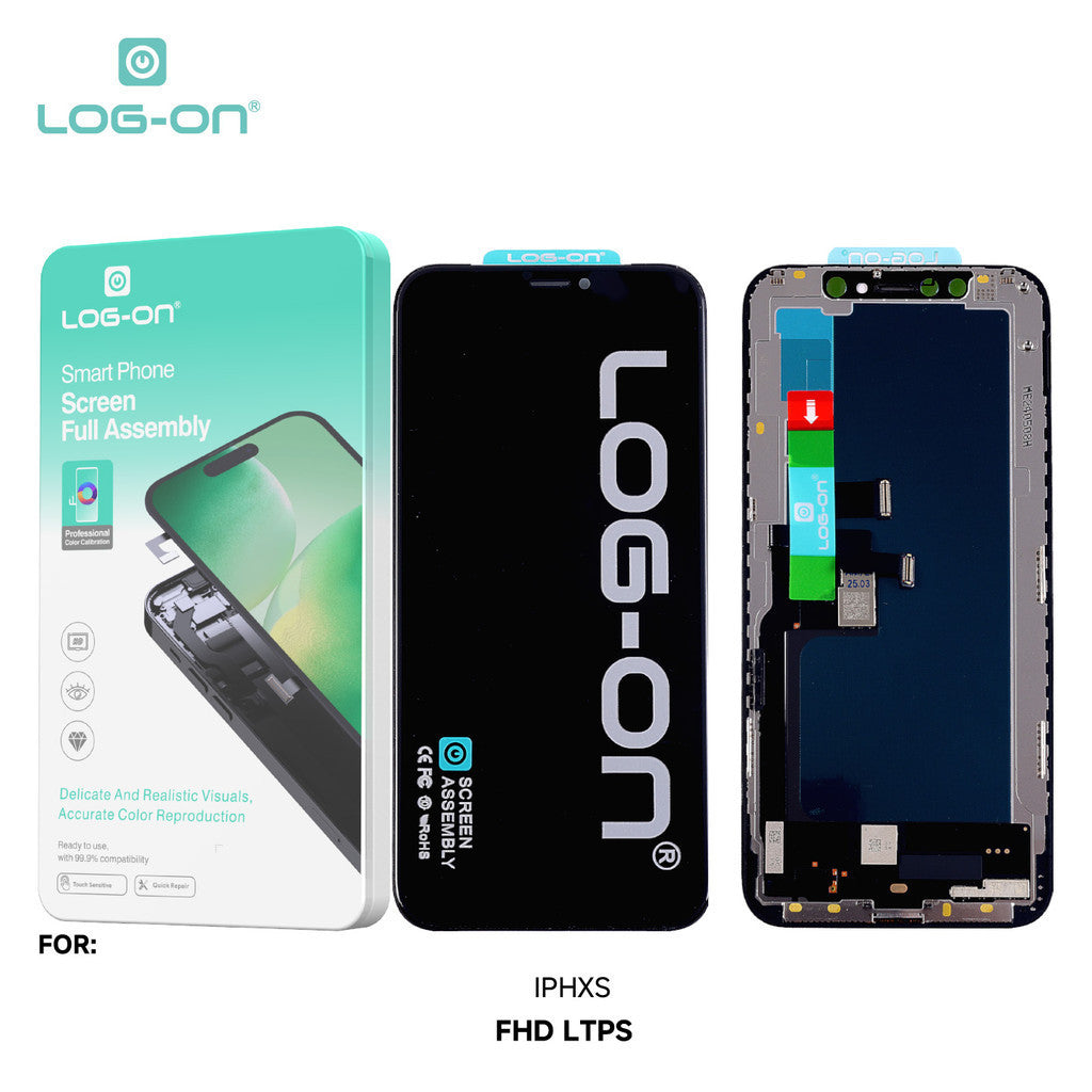 LOG-ON LCD FOR IPH X / XR / XS / XS MAX FHD LTPS MOVE IC FULLSET TOUCHSCREEN ORIGINAL OEM