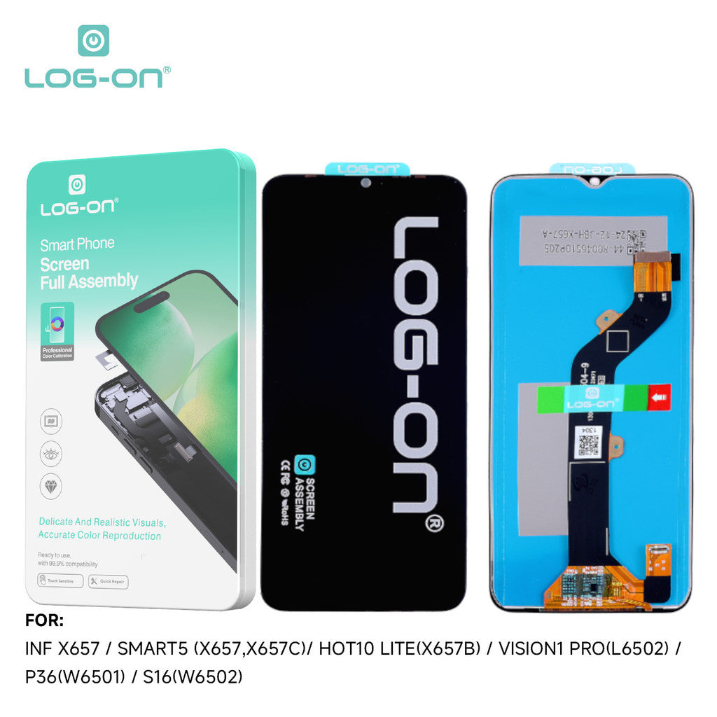 LOG-ON LCD FOR INFINIX SMART 5 X657 / HOT 10 LITE / VISION 1 PRO / ITEL P36 HD+ FULLSET ORIGINAL OEM free lem