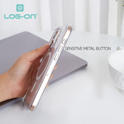 LOG-ON Clear Case Hybrid PC+TPU 100% Anti Yellowing + Magsafe support For Iphone 17 16 15 14 13 12 11 AIR PLUS PRO PROMAX