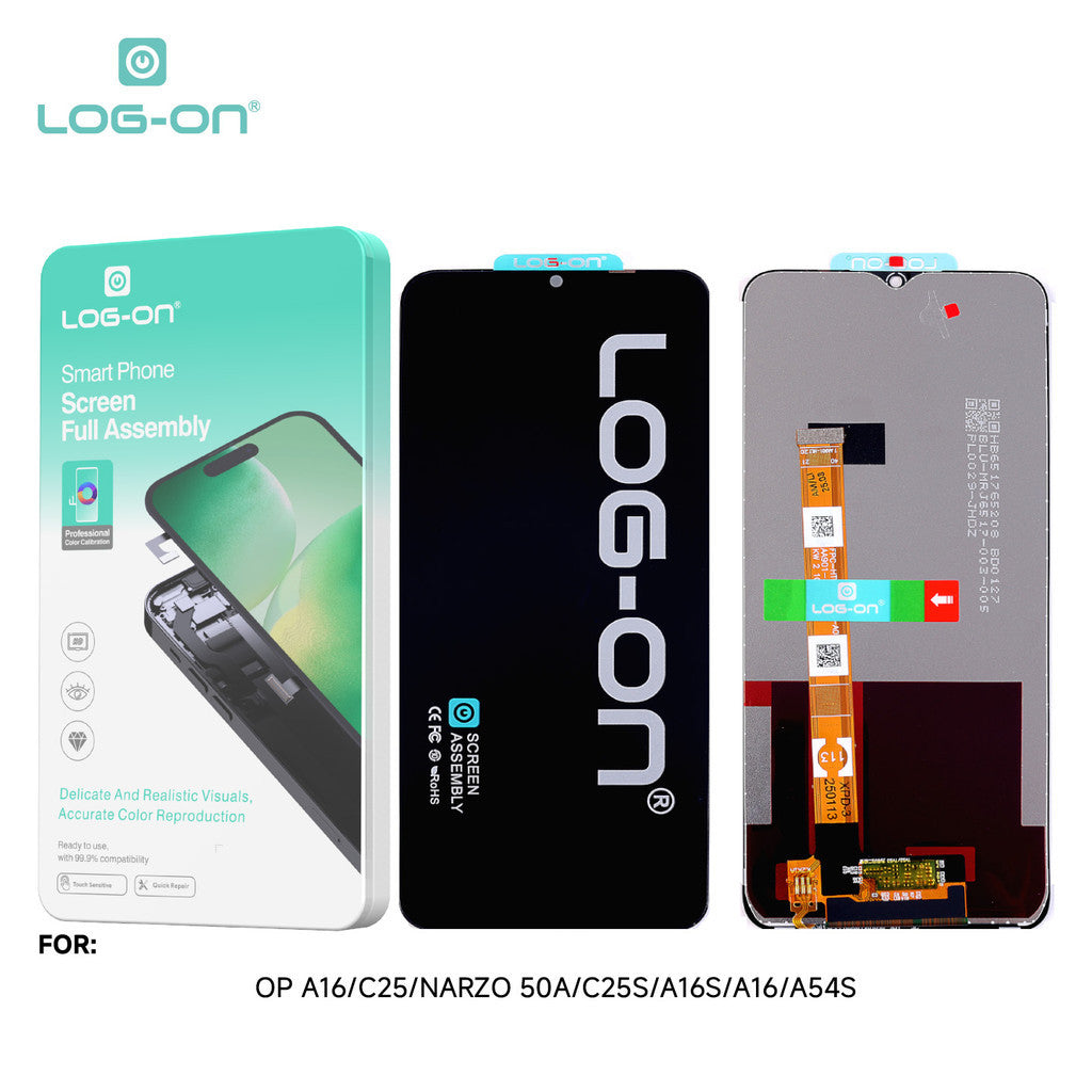 LOG-ON LCD FOR OPPO / REALME A16 / A16S / A54S / C25 / C25S / NARZO 50A HD+ FULLSET ORIGINAL OEM free lem