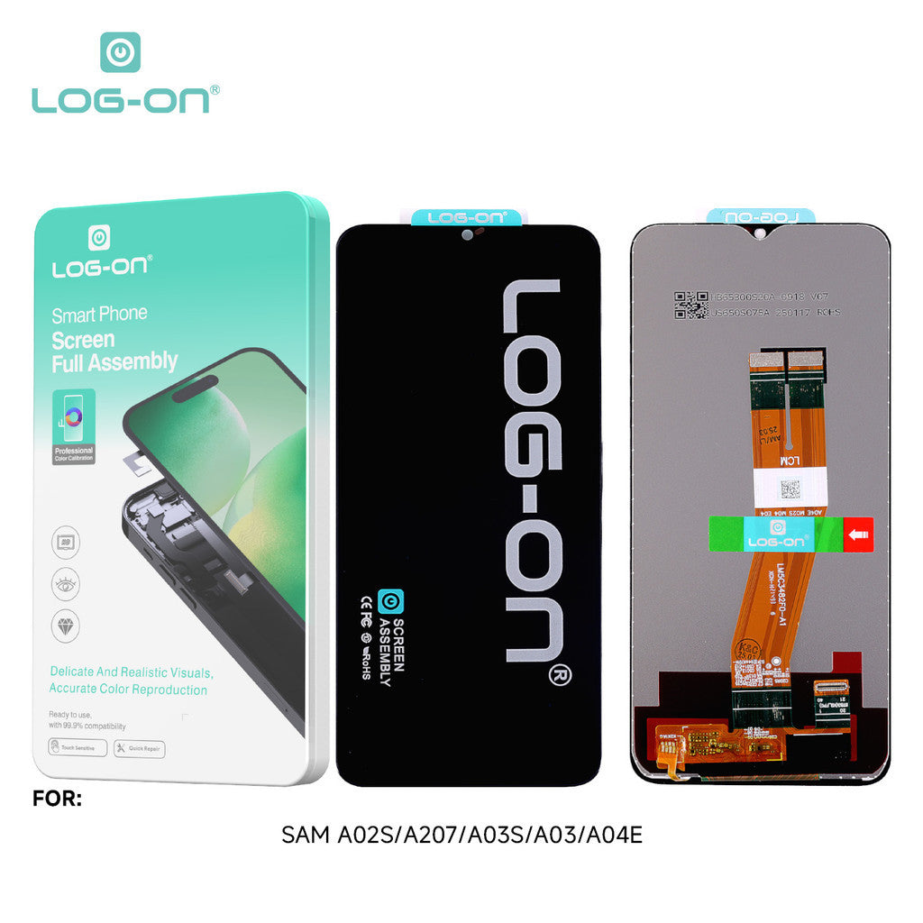 LOG-ON LCD FOR SAMSUNG A02S / A03S / A04E M02S / F02S HD+ FULLSET ORIGINAL OEM free lem