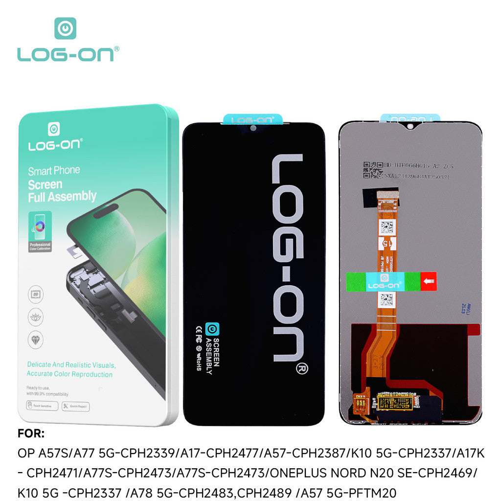 LOG-ON LCD FOR OPPO A57 2020 / A57S /  A17 / A78 5G / A17K  / A17S / A77 5G / A77S / A57 5G HD+ FULLSET ORIGINAL OEM free lem