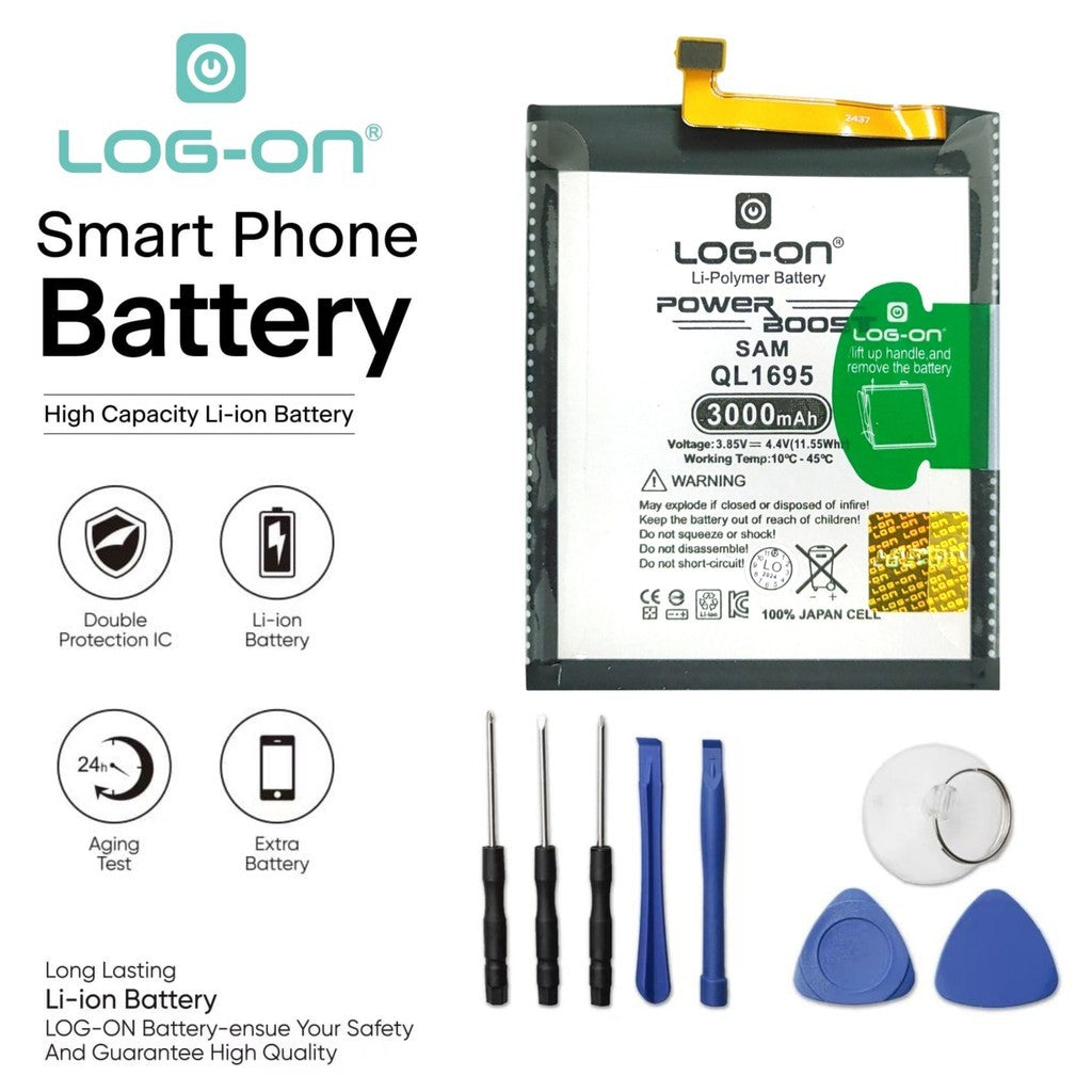 Log On - QL1695 Untuk Samsung A01 Power Boost - Kapasitas 3000mAh Battery Baterai Batre - 1 Tahun Garansi