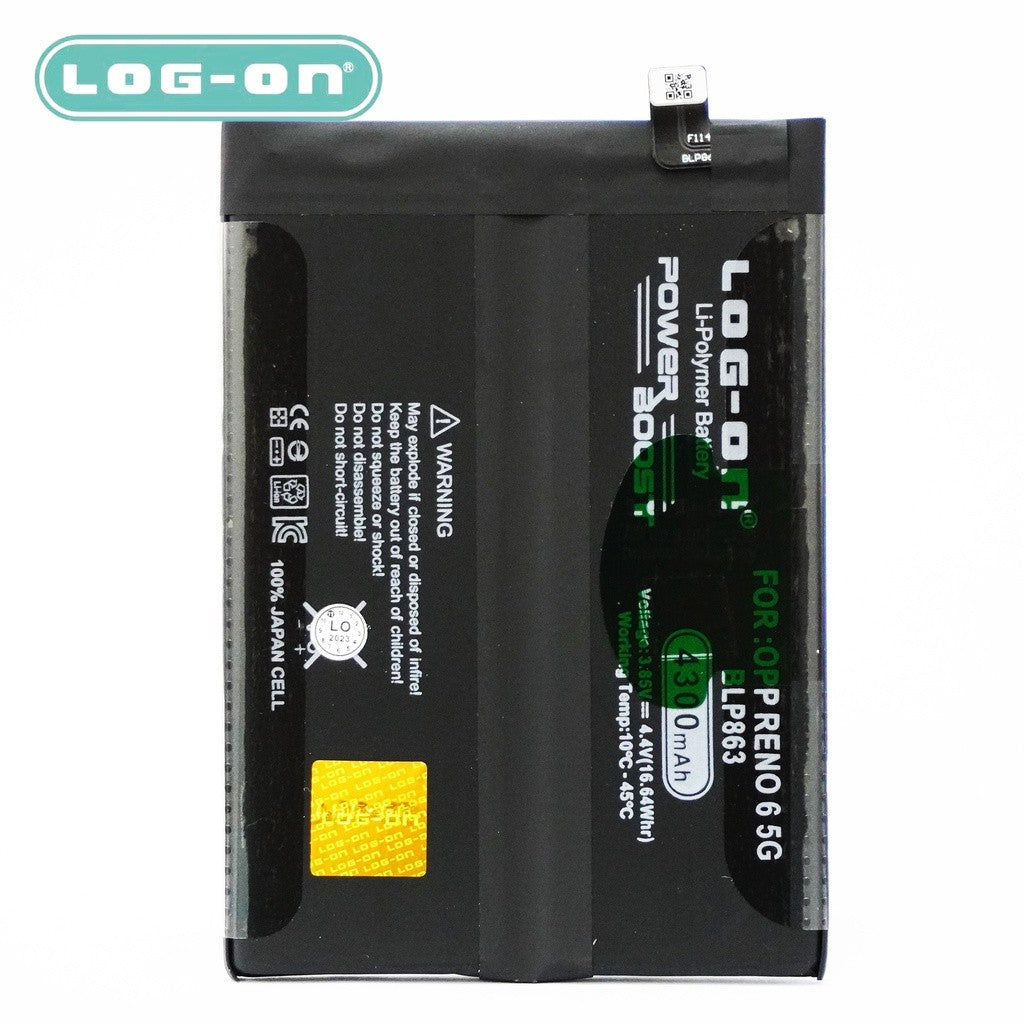 Log On - BLP863 Oppo Reno 6 5G CPH2251 BLP-863 Power Boost Original Battery Baterai Batre