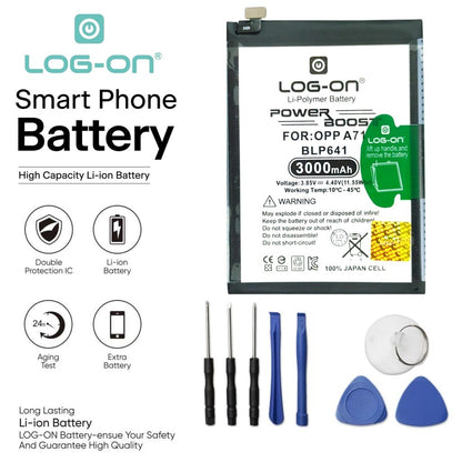 Log On - BLP641 Untuk Oppo A71 Power Boost - Kapasitas 3000mAh Battery Baterai Batre - 1 Tahun Garansi