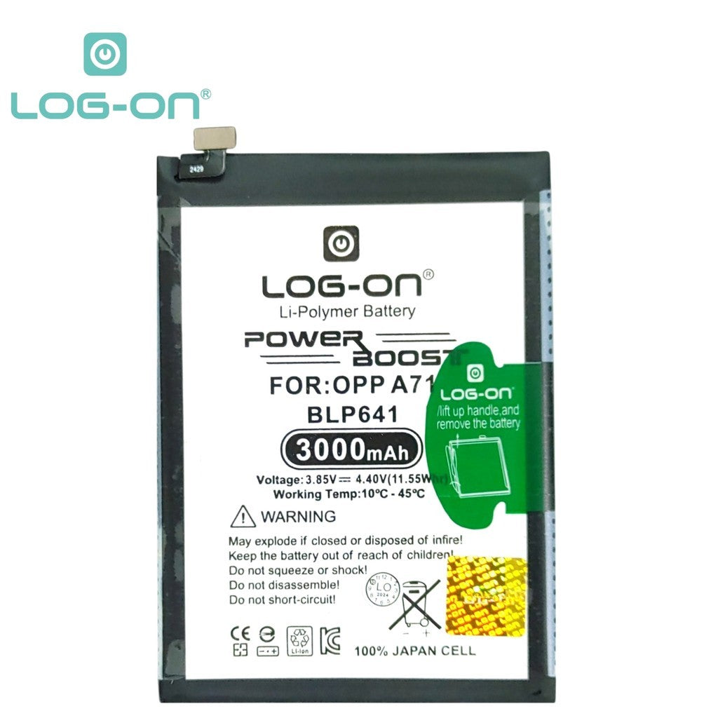 Log On - BLP641 Untuk Oppo A71 Power Boost - Kapasitas 3000mAh Battery Baterai Batre - 1 Tahun Garansi