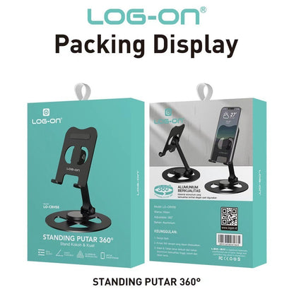 LOG ON HOLDER SMARTPHONE ALUMINIUM LO-CRH58 (ROTASI 360 DERAJAT)