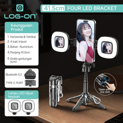 LOG ON LAMPU LED MINI LO-LED1 MINI SELFIE LIGHT PORTABLE (1PCS) FOR TRIPOD