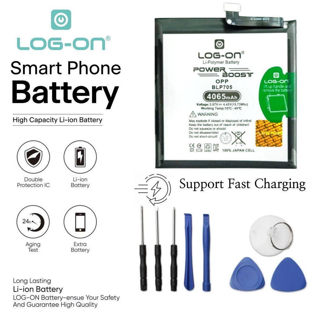 Baterai Log On BLP705 Untuk Oppo Reno 10X Zoom BLP-705 Power Boost - Kapasitas 4065mAh 1 Tahun Garansi Battery Batre