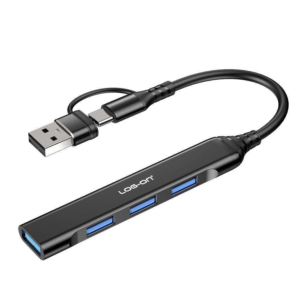 LOG ON 4IN1 USB HUB TYPE-C DAN USB LO-HUB06