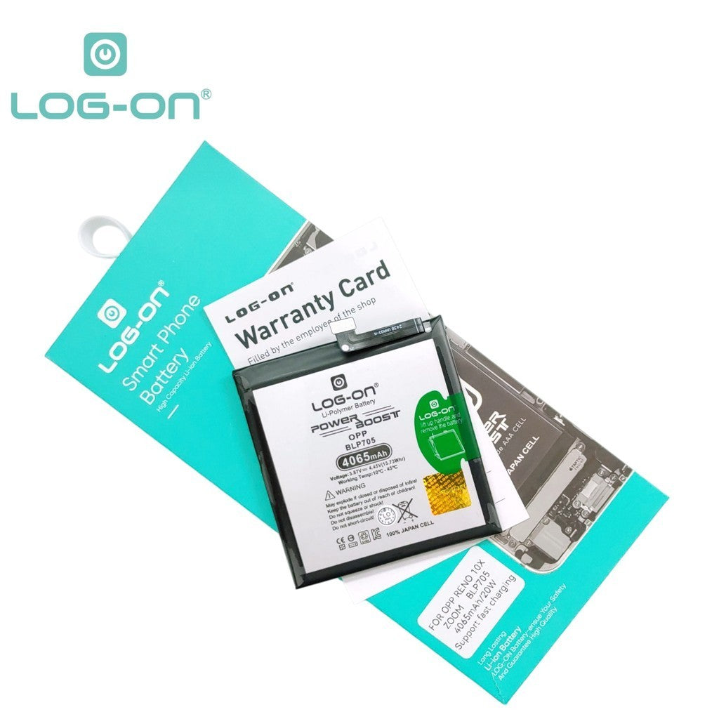 Baterai Log On BLP705 Untuk Oppo Reno 10X Zoom BLP-705 Power Boost - Kapasitas 4065mAh 1 Tahun Garansi Battery Batre