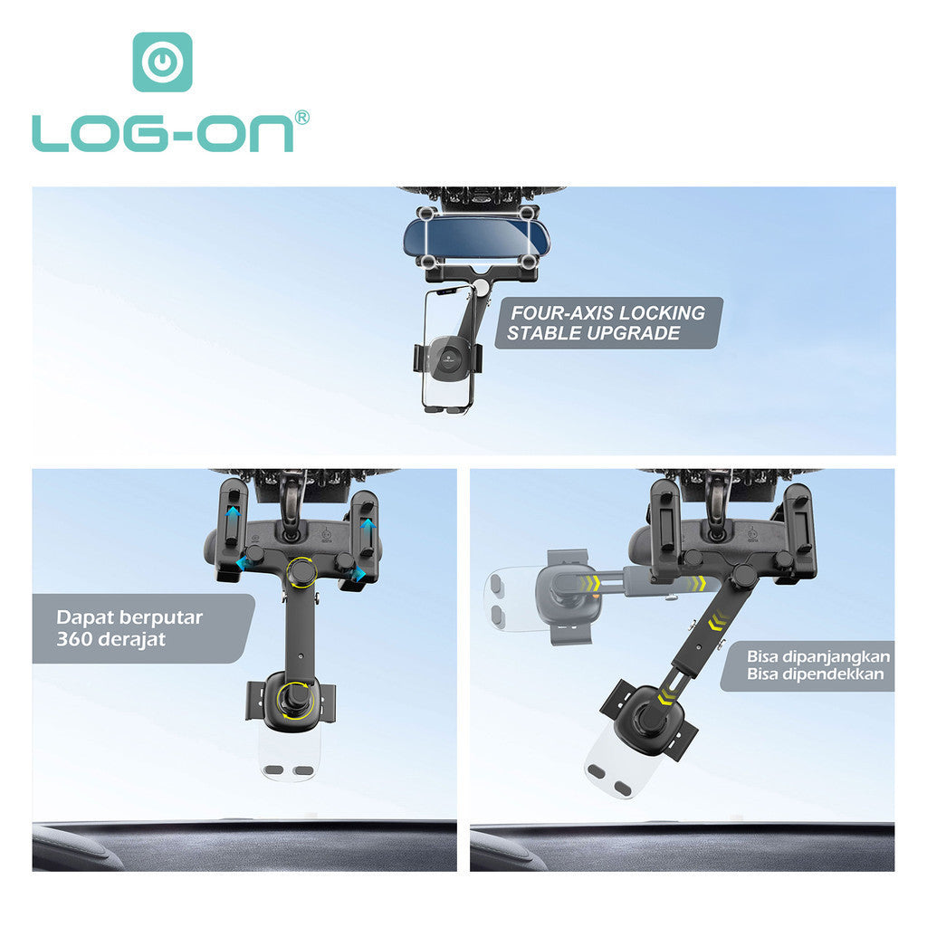 LOG ON HOLDER UNTUK SPION TENGAH MOBIL LO-CRH60 REAR VIEW MIRROR MOUNT