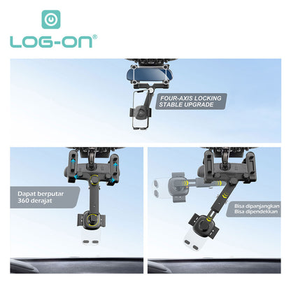 LOG ON HOLDER UNTUK SPION TENGAH MOBIL LO-CRH60 REAR VIEW MIRROR MOUNT