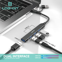 LOG ON 4IN1 USB HUB TYPE-C DAN USB LO-HUB06
