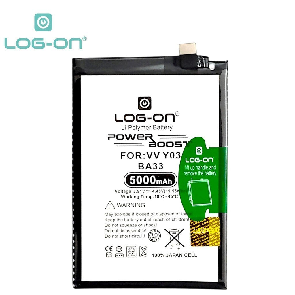 Log On - BA33 Vivo Y03 ( V2332 ) / Vivo Y18 BA-33 Power Boost Original Battery Baterai Batre - 1 Tahun Garansi