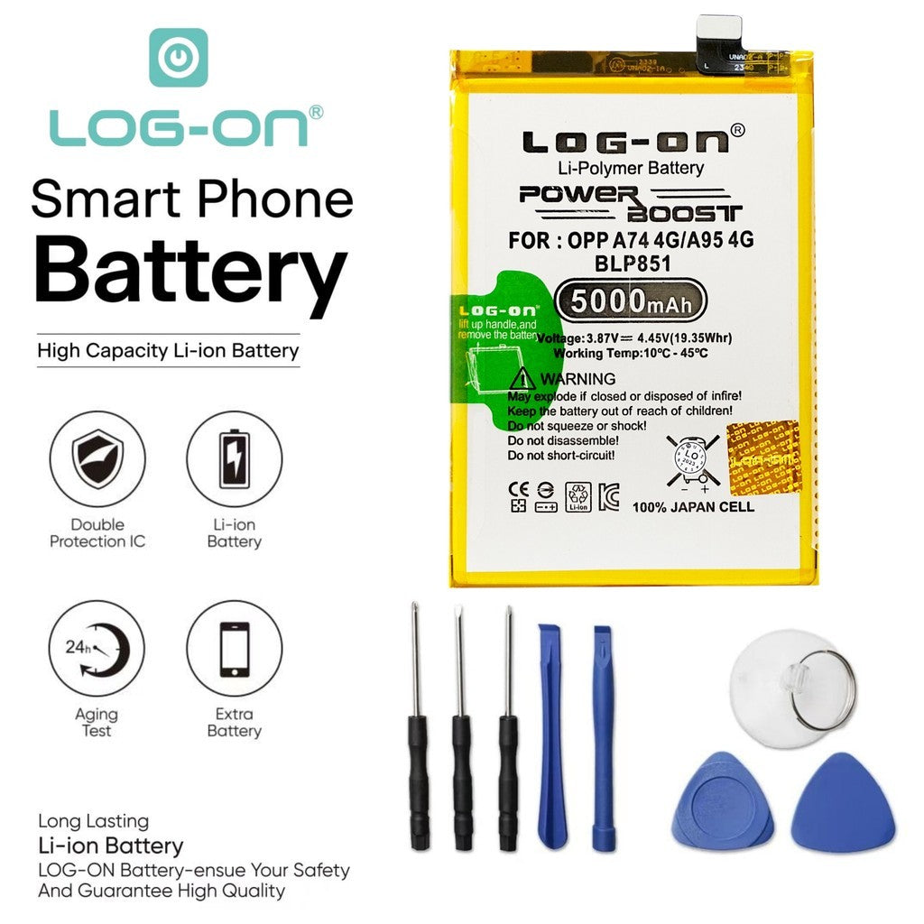 Log On - BLP851 Oppo A74 4G / A95 4G BLP-851 Power Boost Original Battery Baterai Batre