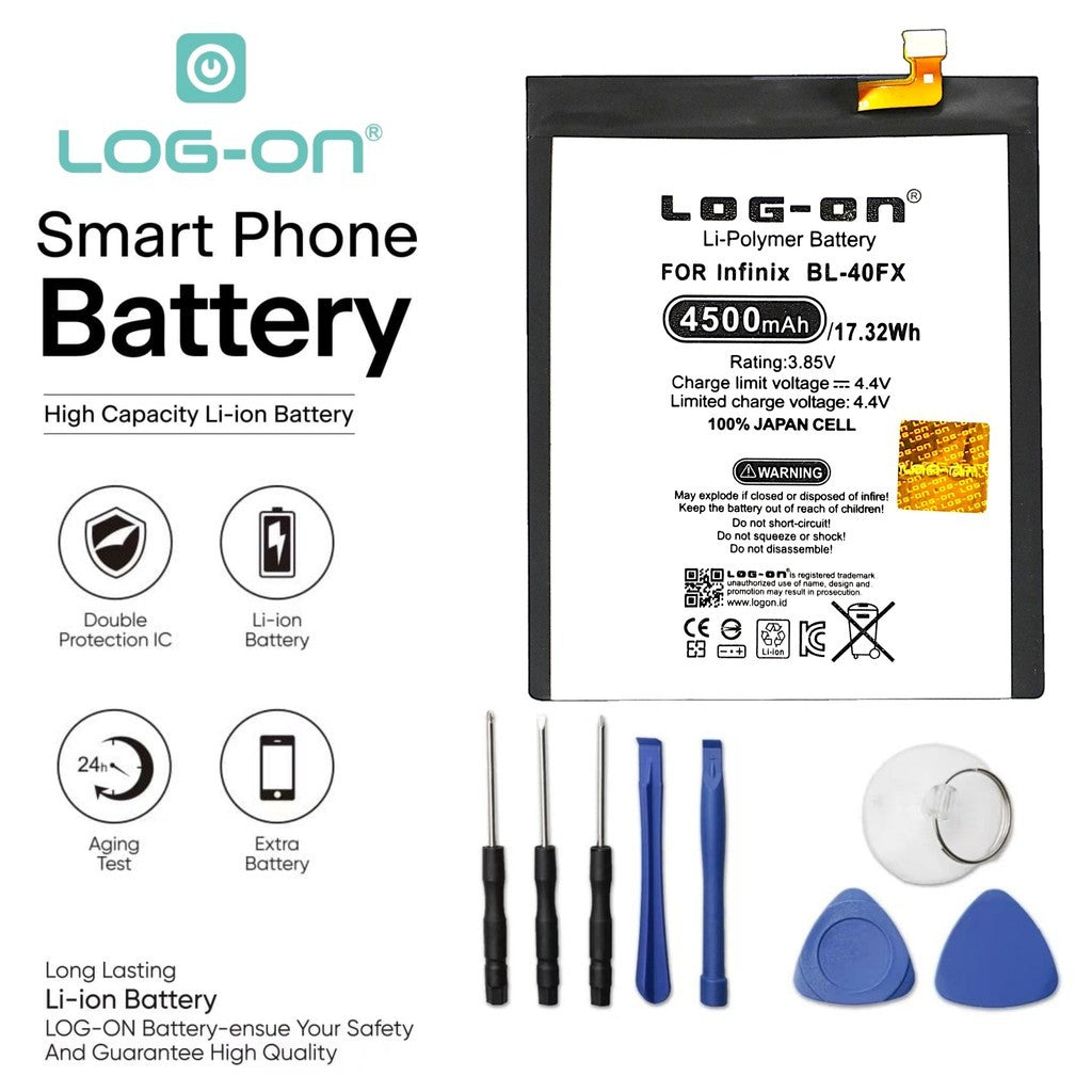 LOG ON BATERAI INFINIX ZERO 4 PLUS BL-40FX BATRE DOUBLE POWER DOUBLE IC BATTERY