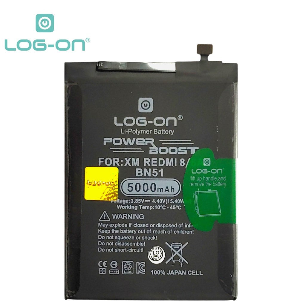 LOG ON - BN51 Xiaomi Redmi 8/8A/8A PRO/BN-51 Power Boost Double IC Battery Baterai