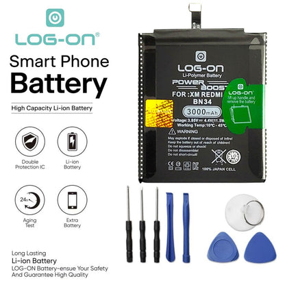 LOG ON BATERAI XIAOMI REDMI 5A BN34 LOG-ON BATRE DOUBLE POWER DOUBLE IC BATTERY
