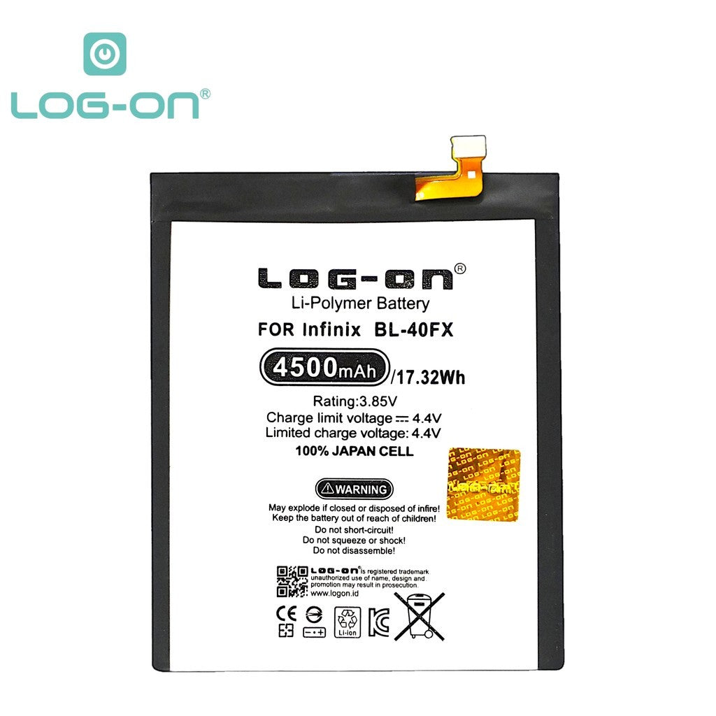LOG ON BATERAI INFINIX ZERO 4 PLUS BL-40FX BATRE DOUBLE POWER DOUBLE IC BATTERY