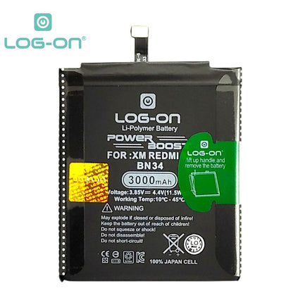 LOG ON BATERAI XIAOMI REDMI 5A BN34 LOG-ON BATRE DOUBLE POWER DOUBLE IC BATTERY
