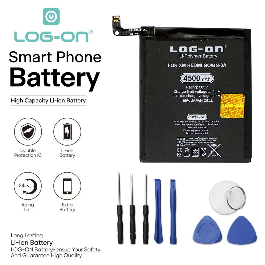 LOG ON BATERAI XIAOMI REDMI GO BN-3A BATRE DOUBLE POWER DOUBLE IC BATTERY
