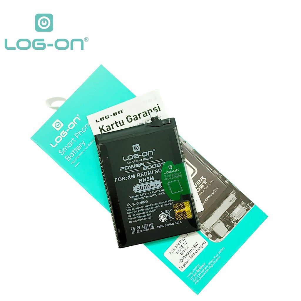 Log On - BN5M Xiaomi Redmi Note 12 4G BN-5M Power Boost Original Battery Baterai Batre - 1 Tahun Garansi