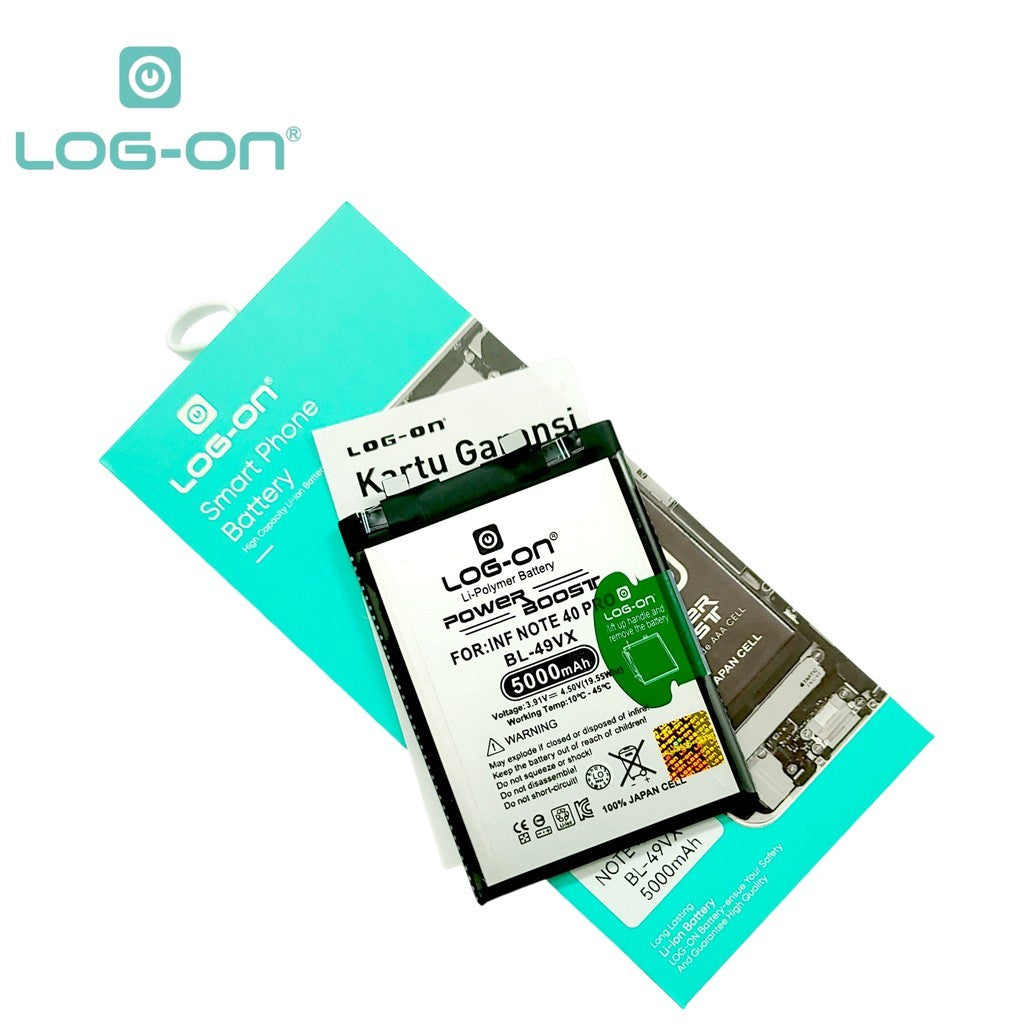 Log On - Baterai Untuk BL-49VX Infinix Note 40 Pro 4G ( X6851 ) BL49VX Power Boost Original Battery Batre - 1 Tahun Garansi