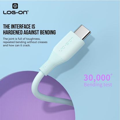 LOG ON KABEL TYPE C/IPHONE FAST CHARGING 3A 1Meter CB80, Desain Tahan Lama, Fleksibel, Pengisian Aman, 30000+ Uji Bending