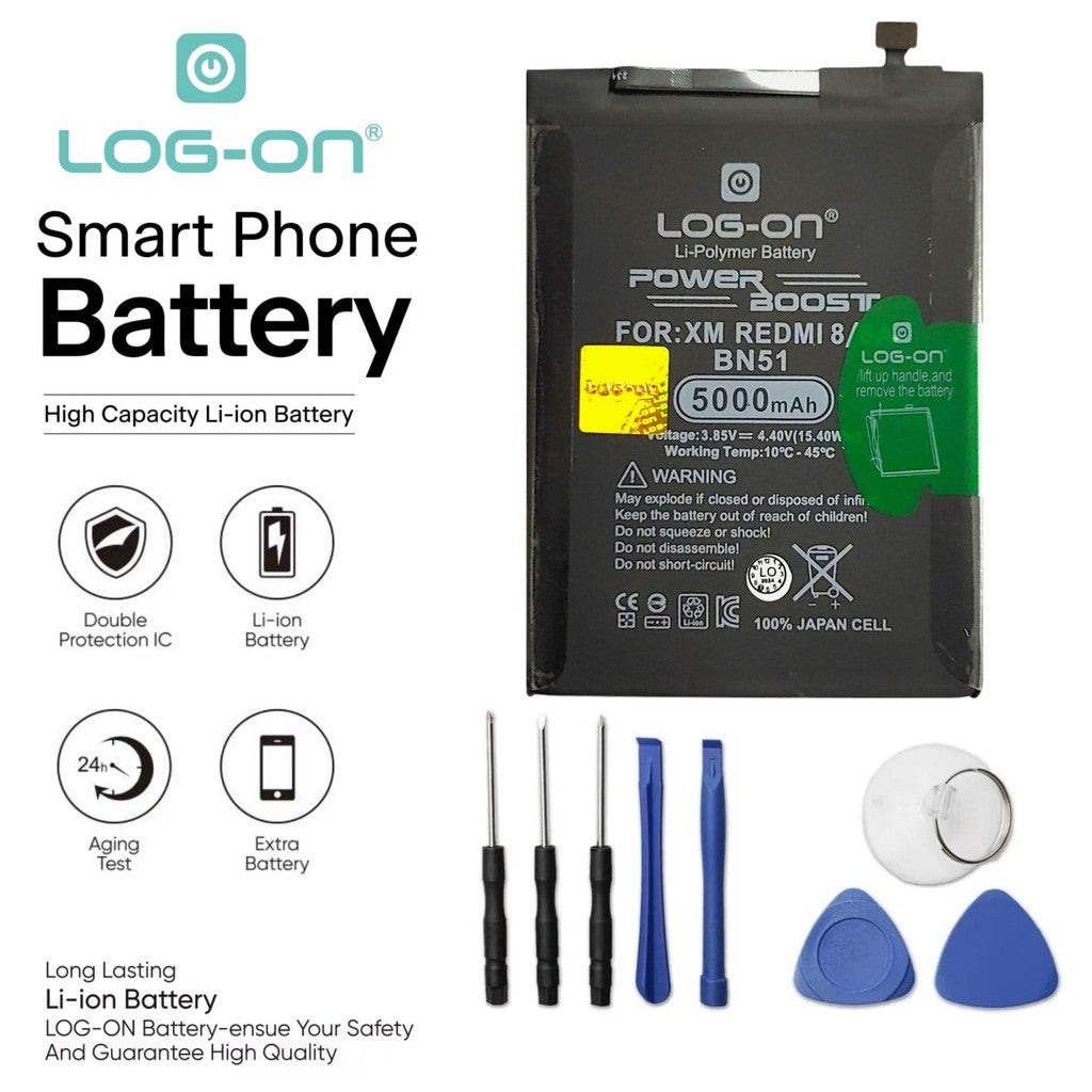 LOG ON - BN51 Xiaomi Redmi 8/8A/8A PRO/BN-51 Power Boost Double IC Battery Baterai