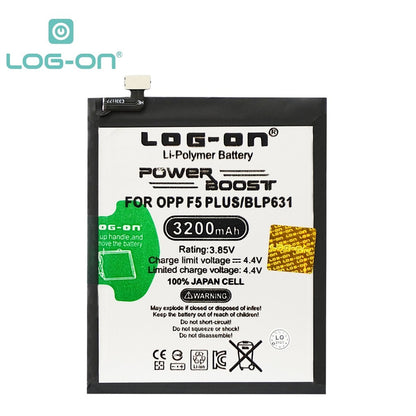 Log On-BLP631 Oppo F5 PLUS Power Boost Double IC Battery Baterai