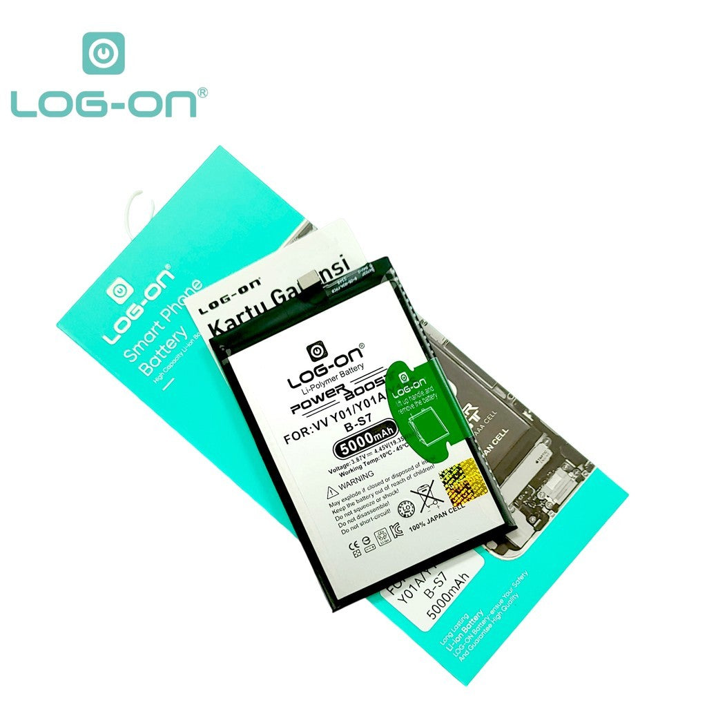 Log On - B-S7 Vivo Y01  ( V2166 ) / Y01A / Y15S ( V2120 / V2147 / V2139 ) BS7 Power Boost Original Battery Baterai Batre - 1 Tahun Garansi
