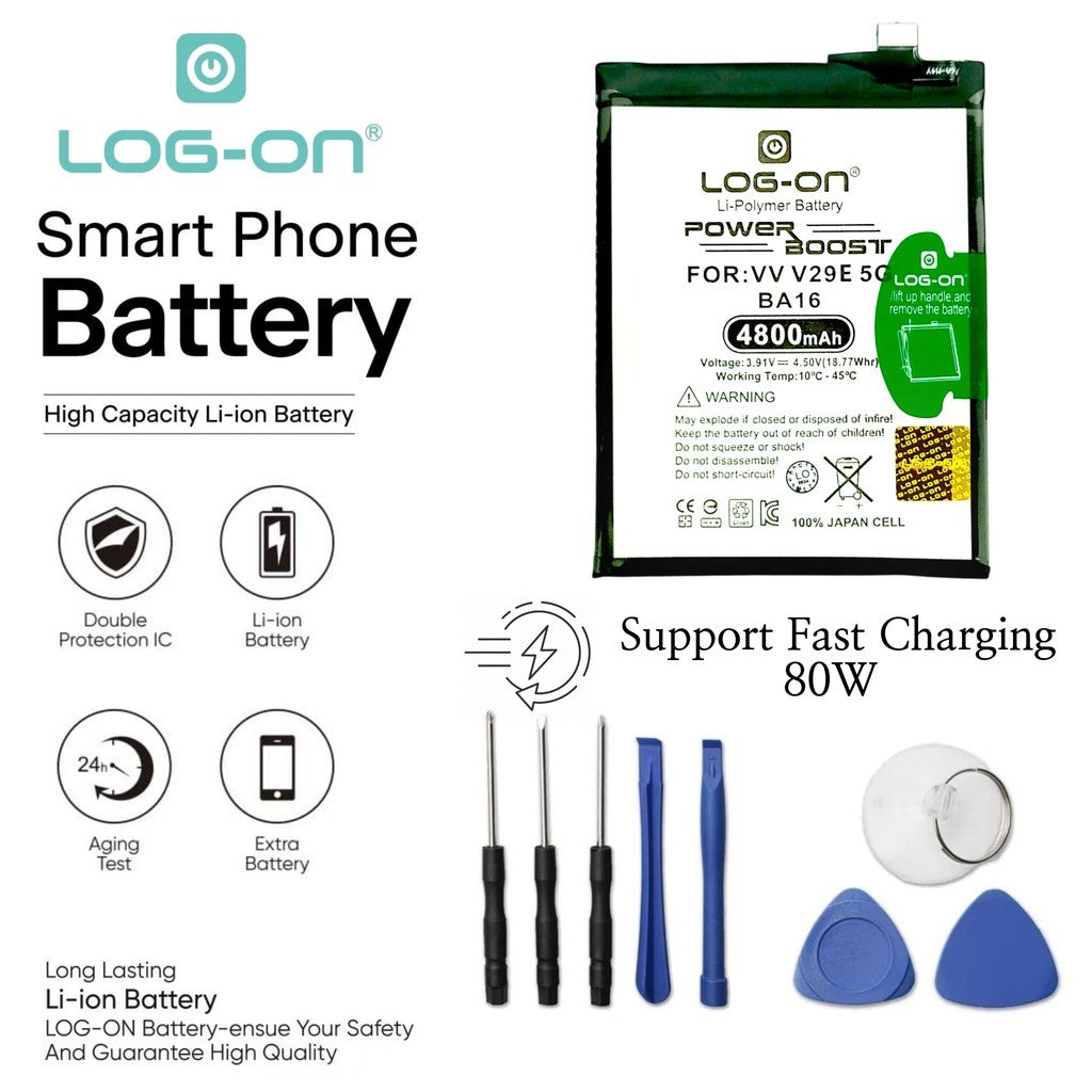Log On - BA16 Vivo V29E 5G ( V2317 ) / Y200 5G ( V2307 ) Power Boost Original Battery Baterai Batre - 1 Tahun Garansi