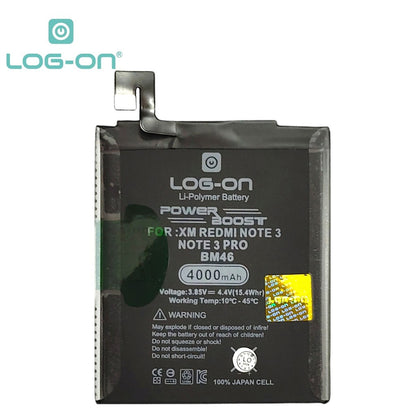 LOG ON BATERAI XIAOMI REDMI NOTE 3 / NOTE 3 PRO BM46 BATRE POWER BOOST BATTERY