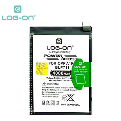 Log On-BLP711 Oppo A1K Power Boost Double IC Battery Baterai