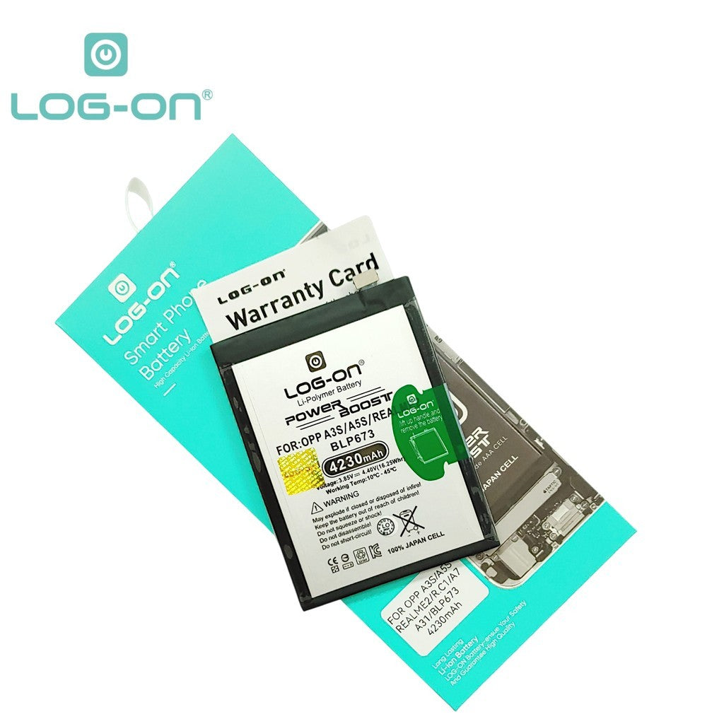 Log On Oppo A3S/REALME 2 /REALME C1 Power Boost Double IC Battery Baterai