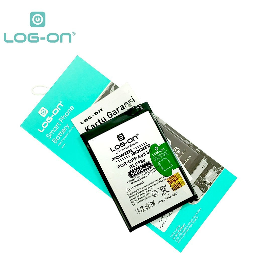 Log On - BLP989 Oppo A98 5G BLP-989 Power Boost Original Battery Baterai Batre - 1 Tahun Garansi