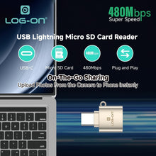 LOG ON USB Type-C/LIGHTNING LO-OT16 Card Reader OTG for Micro SD